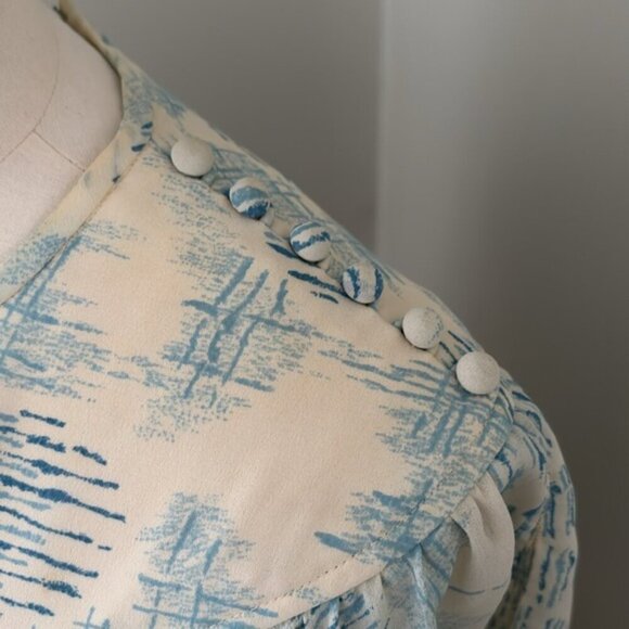 Vintage Ann Michael Flutter Sleeve Dress Sz 8 - Picture 4 of 10